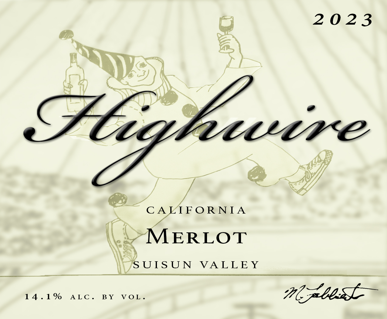 Highwire Merlot 2023 Label