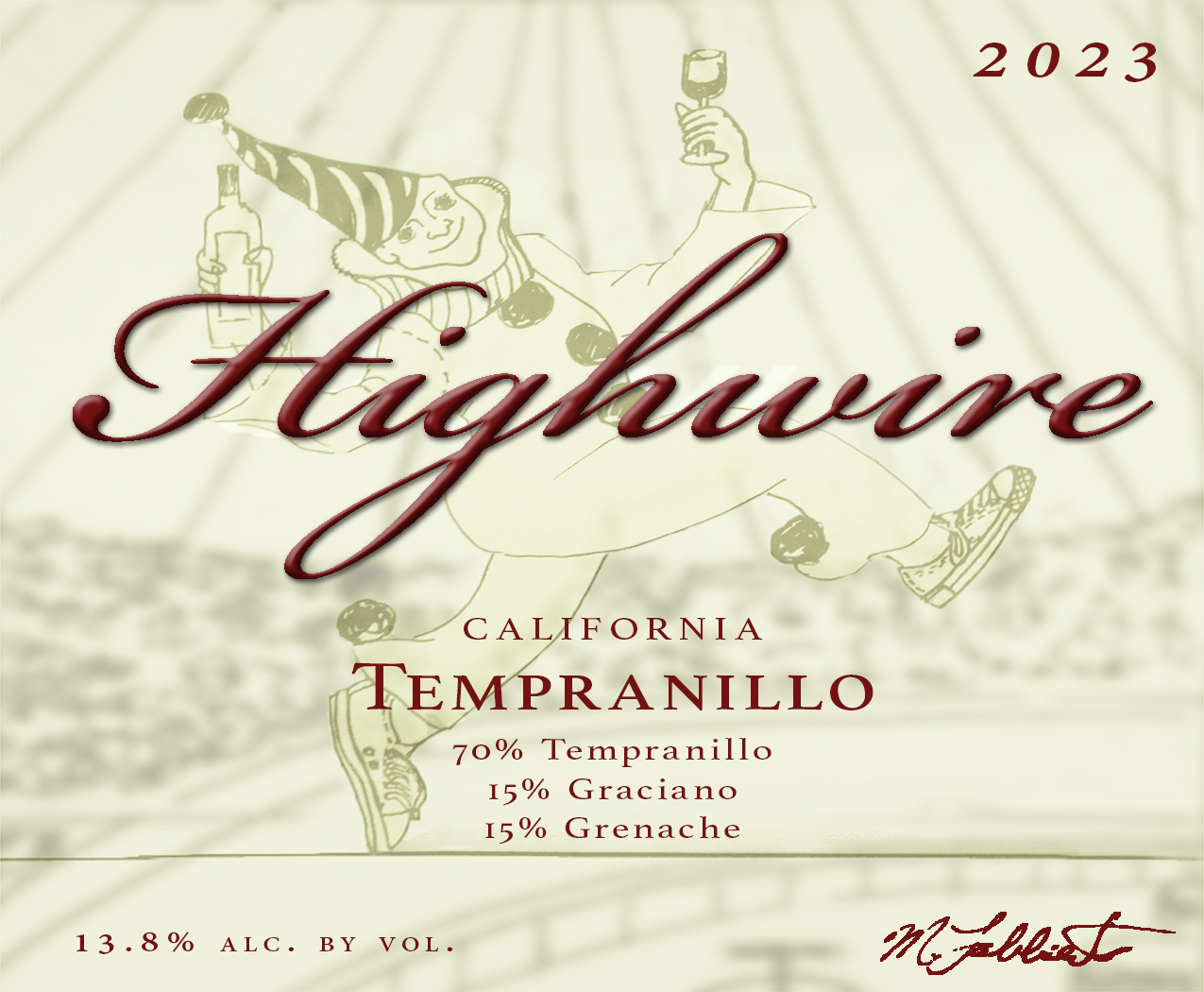 Highwire Tempranillo 2023 Label